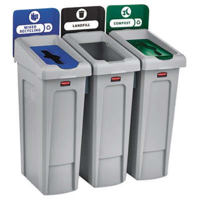 Rubbermaid® Commercial Slim Jim Recycling Station Kit