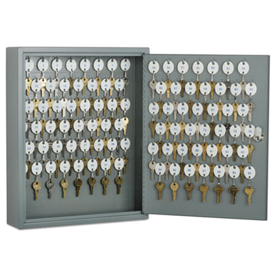 7125002853049 SKILCRAFT Locking Key Cabinet, 90, 14w x 3 1/4d x 17 1/4h, Gray NSN2853049