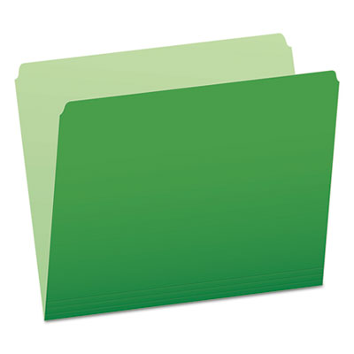 Colored File Folders, Straight Tabs, Letter Size, Green/Light Green, 100/Box PFX152BGR