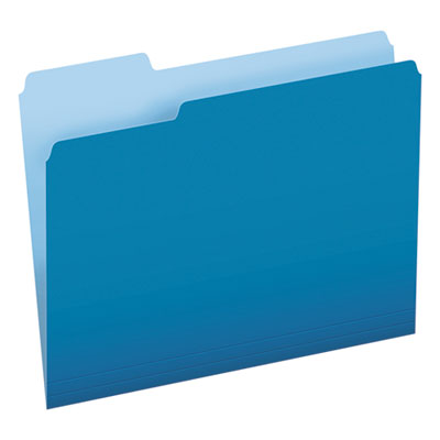 Colored File Folders, 1/3-Cut Tabs: Assorted, Letter Size, Blue/Light Blue, 100/Box PFX15213BLU