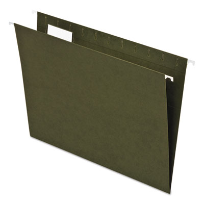 100% Recycled Hanging Folders, Letter Size, 1/5 Tab, Green, 25/Box PFX74517