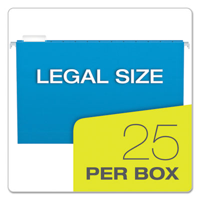 Colored Hanging Folders, Letter Size, 1/5-Cut Tabs, Five-Color Assortment, 25/Box