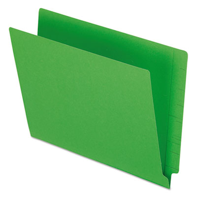 Colored End Tab Folders with Reinforced Double-Ply Straight Cut Tabs, Letter Size, 0.75" Expansion, Green, 100/Box PFXH110DGR