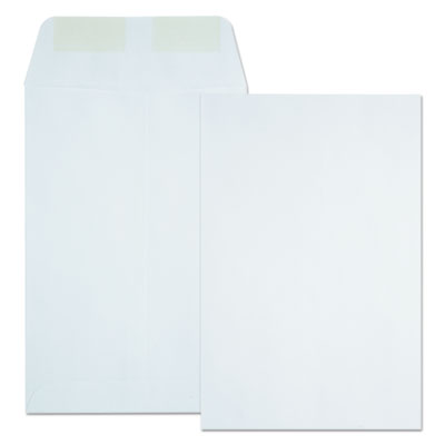 Catalog Envelope, 24 lb Bond Weight Paper, #1, Square Flap, Gummed Closure, 6 x 9, White, 500/Box QUA40788