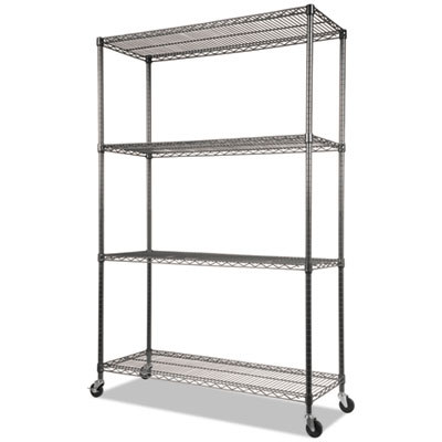 Alera® NSF Certified 4-Shelf Wire Shelving Kit with Casters
