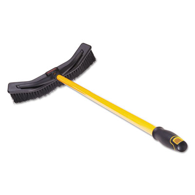 Rubbermaid Commercial Maximizer Push-To-Center Broom, Poly Bristles, 18 X 58.13, Steel Handle, Yellow/black (RCP2018727) RCP2018727