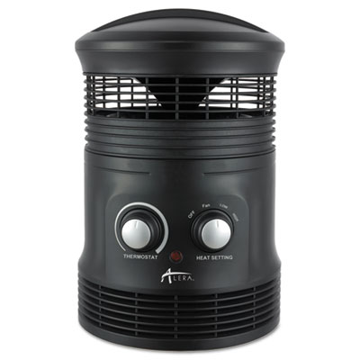 360 Deg Circular Fan Forced Heater, 8" x 8" x 12", Black ALEHEFF360B