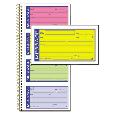 5-1/4 x 11 Blue 2-Part Adams Write N Stick Message Pad 200 Sets per Book Carbonless SC1153WS 