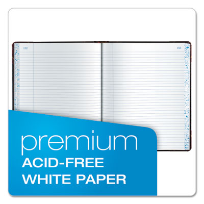 Extra-Durable Bound Book, Single-Page Record-Rule Format, Black/Maroon/Gold Cover, 10.13 x 7.78 Sheets, 300 Sheets/Book