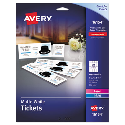Avery® Printable Tickets with Tear-Away Stubs