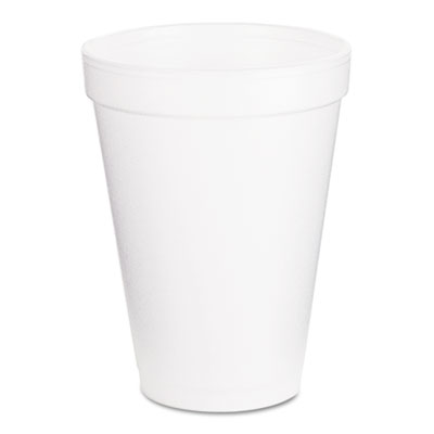 Foam Drink Cups, 12 oz, White, 1,000/Carton