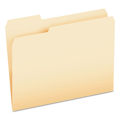 30% Recycled CutLess File Folders, 1/3 Cut Top Tab, Letter Size, Manila, 100/Box PFX48420