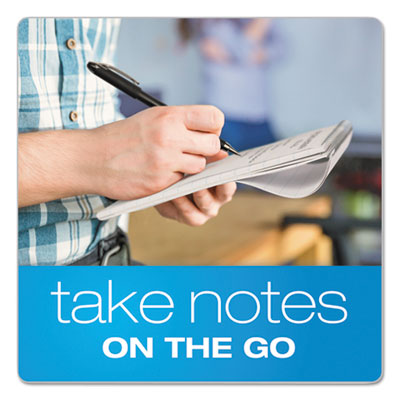 Reporter's Notepad, Wide/Legal Rule, White Cover, 70 White 4 x 8 Sheets, 12/Pack