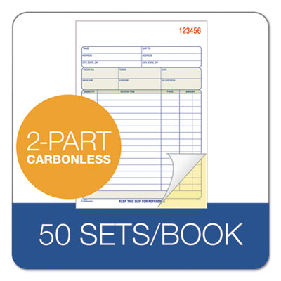 Sales Order Book, Two-Part Carbonless, 7.94 x 5.56, 50 Forms Total