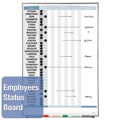 Matrix Employee In/Out Board, Vertical, 36-Person Tracking, 34