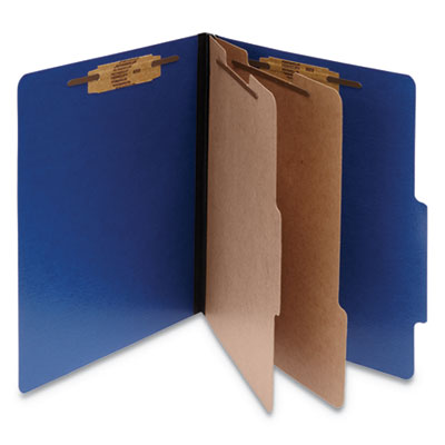 ACCO Classification Folders with Fasteners 10 per Box A7015026 Letter Size Pressboard 6-Part Blue 