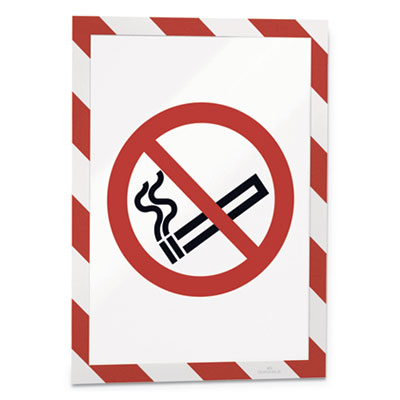 DURAFRAME Security Magnetic Sign Holder, 8.5 x 11, Red/White Frame, 2/Pack