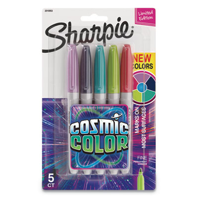 Cosmic Color Permanent Markers, Medium Bullet Tip, Assorted Cosmic Colors, 5/Pack SAN2010953