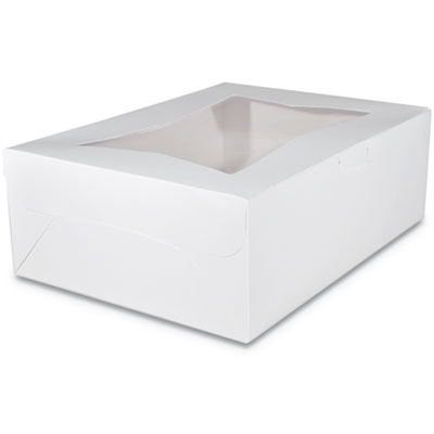 SCT® White Window Bakery Boxes with Tuck-in Lid