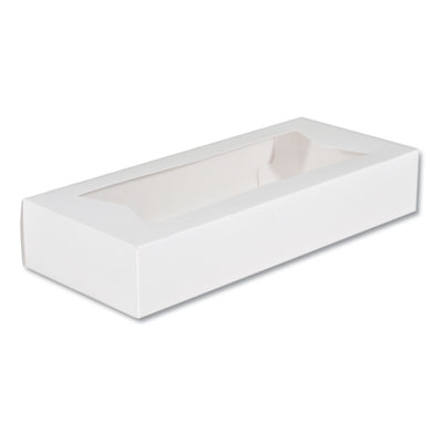 SCT® White Window Bakery Boxes with Attached Flip Top
