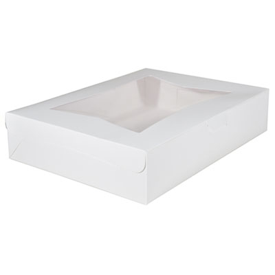 SCT® White Window Bakery Boxes with Tuck-in Lid