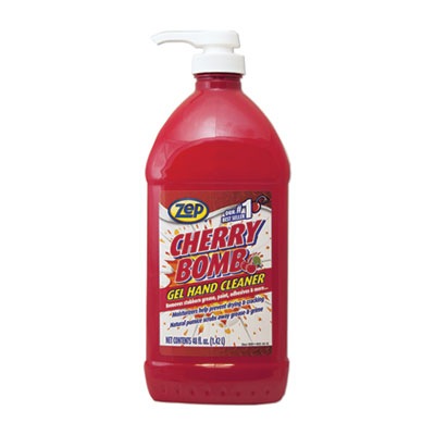 Cherry Bomb Gel Hand Cleaner, Cherry Scent, 48 oz Pump Bottle ZPEZUCBHC484EA