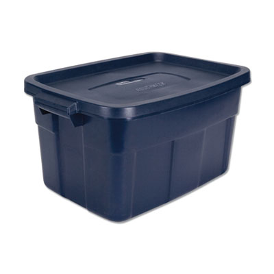 Super Stacker Divided Storage Box, 6 Sections, 10.38 x 14.25 x 6.5,  Clear/Blue