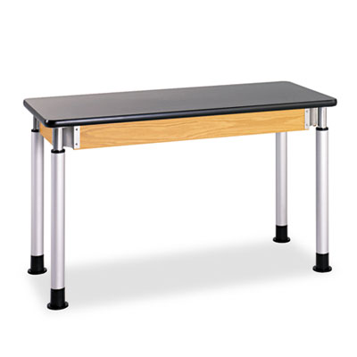 Adjustable-Height Table, Rectangular, 48w x 24d x 42h, Black DVWP8102K