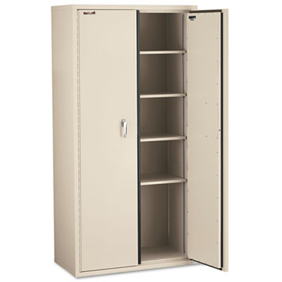 Storage Cabinet, 36w x 19.25d x 72h, UL Listed 350 Degree, Parchment