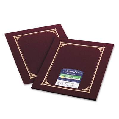 Certificate/Document Cover, 12.5 x 9.75, Burgundy, 6/Pack GEO45333