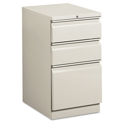 Brigade Mobile Pedestal with Pencil Tray Insert, Left/Right, 3-Drawers: Box/Box/File, Letter, Light Gray, 15" x 19.88" x 28" HON33720RQ