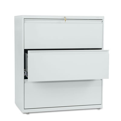 Brigade 800 Series Lateral File, 3 Legal/Letter-Size File Drawers, Light Gray, 36" x 18" x 39.13" HON883LQ