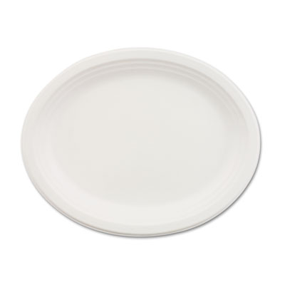 Classic Paper Dinnerware, Oval Platter, 9.75 x 12.5, White, 500/Carton HUH21257CT