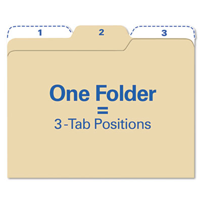 All Tab File Folders, 1/3-Cut Tabs: Assorted, Letter Size, Manila, 80/Pack IDEFT07046