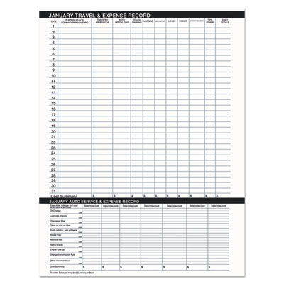 Recycled Two Year Monthly Planner with Expense Logs, 8.75 x 6.88, Black Cover, 24-Month: Jan 2025 to Dec 2026