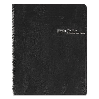 Executive Series Four-Person Group Practice Daily Appointment Book, 11 x 8.5, Black Hard Cover, 12-Month (Jan to Dec): 2025