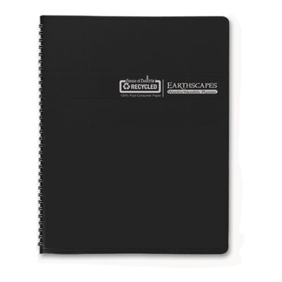 Earthscapes Recycled Weekly/Monthly Planner, Gardens of the World Photography, 10 x 7, Black Cover, 12-Month (Jan-Dec): 2025