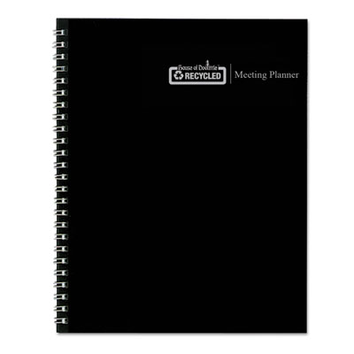 Recycled Meeting Note Planner, 11 x 8.5, Black Cover, 12-Month (Jan to Dec): 2025
