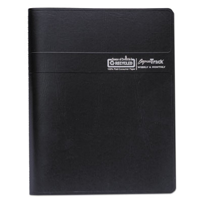 Express Track Recycled Weekly Appointment Book/Monthly Planner, 11 x 8.5, Black Cover, 13-Month: Jan 2025 to Jan 2026