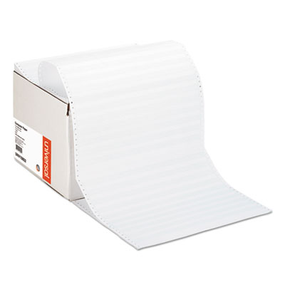 Printout Paper, 1-Part, 0.5 Standard Perforation, 20 lb Bond Weight, 9.5 x  11, White, 2,400/Carton