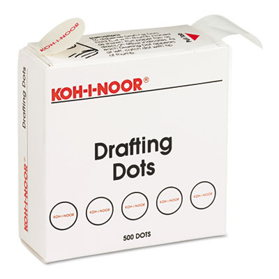 Adhesive Drafting Dots, 0.88" dia, Dries Clear, 500/Box KOH25900J01