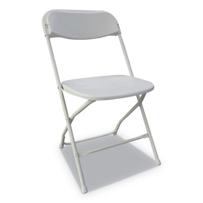 Alera Economy Resin Folding Chair White Seat White Back White