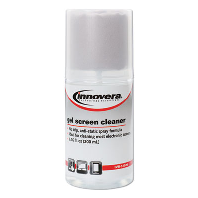 Anti-Static Gel Screen Cleaner, with Gray Microfiber Cloth, 4 oz Spray Bottle IVR51520