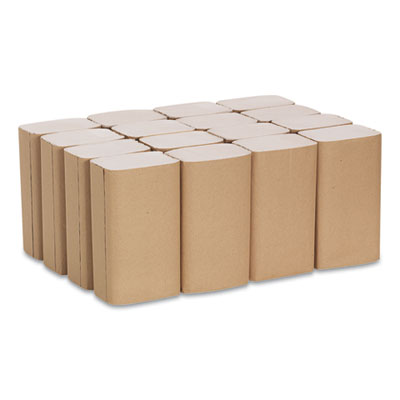 Pacific Blue Basic S-Fold Paper Towels, 1-Ply, 10.25 x 9.25, Brown, 250/Pack, 16 Packs/Carton