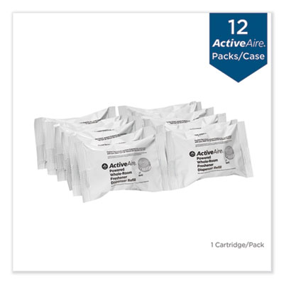 ActiveAire Powered Whole-Room Freshener, Coastal Breeze, Gel, Cartridge, 12/Carton
