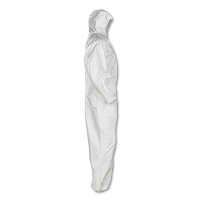 COVERALL,A45,HOODED,L,WH