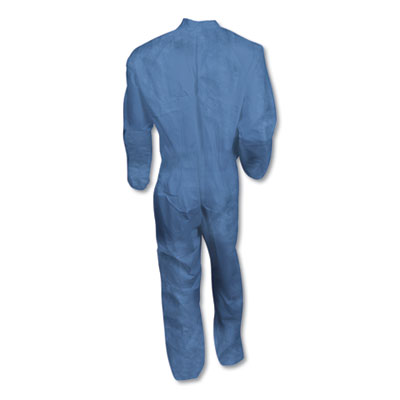 A60 Elastic-Cuff, Ankle and Back Coveralls, Large, Blue, 24/Carton