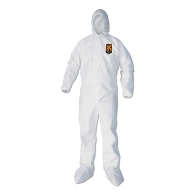 A40 Elastic-Cuff, Ankle, Hood and Boot Coveralls, X-Large, White, 25/Carton KCC44334