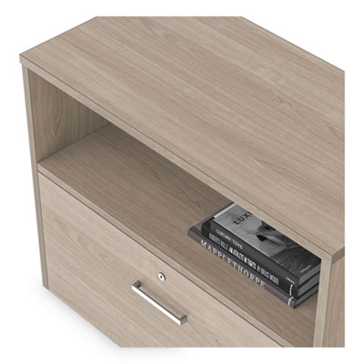 Urban Series Cabinet Credenza Pedestal with Lateral File, 35.25w x 15.25d x 23.75h, Natural Walnut