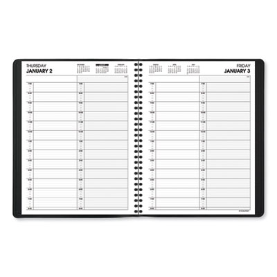 Two-Person Group Daily Appointment Book, 11 x 8, Black Cover, 12-Month (Jan to Dec): 2025